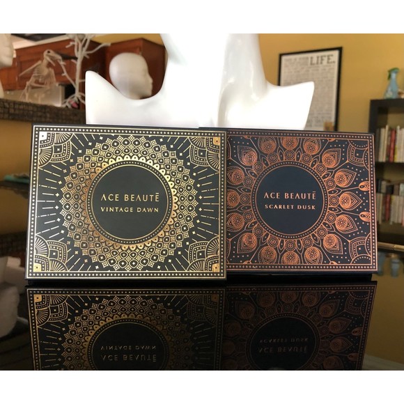 Ace Beaute Scarlet Dusk & Vintage Dawn Eyeshadow Palettes 2 Set Sunset Rainbow - Picture 9 of 12